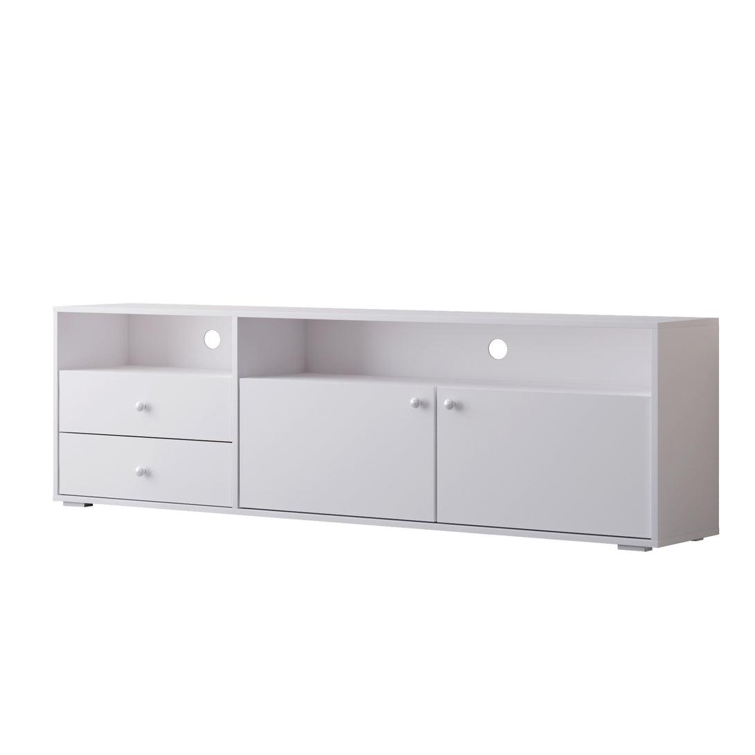 Media Console Entertainment Center Television Table TV Cabinet- White_11