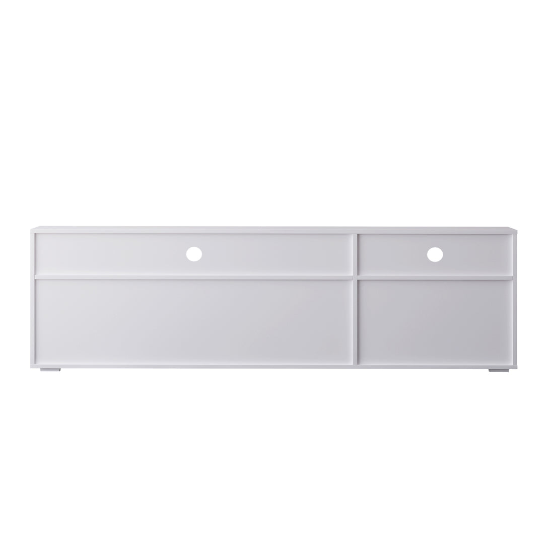 Media Console Entertainment Center Television Table TV Cabinet- White_12