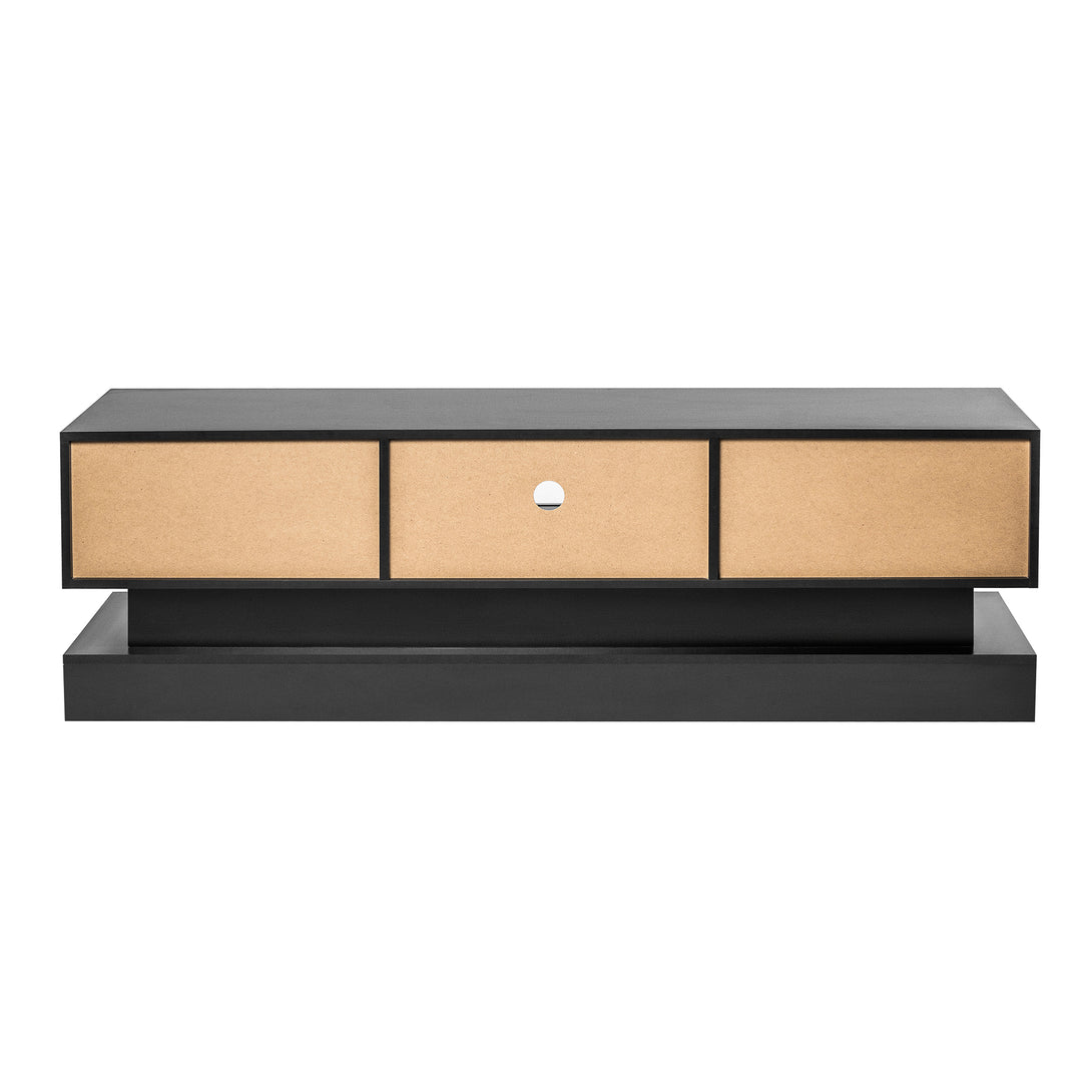 55 inches Modern and Simple Design Television Stand Organizing Cabinet- Black_11