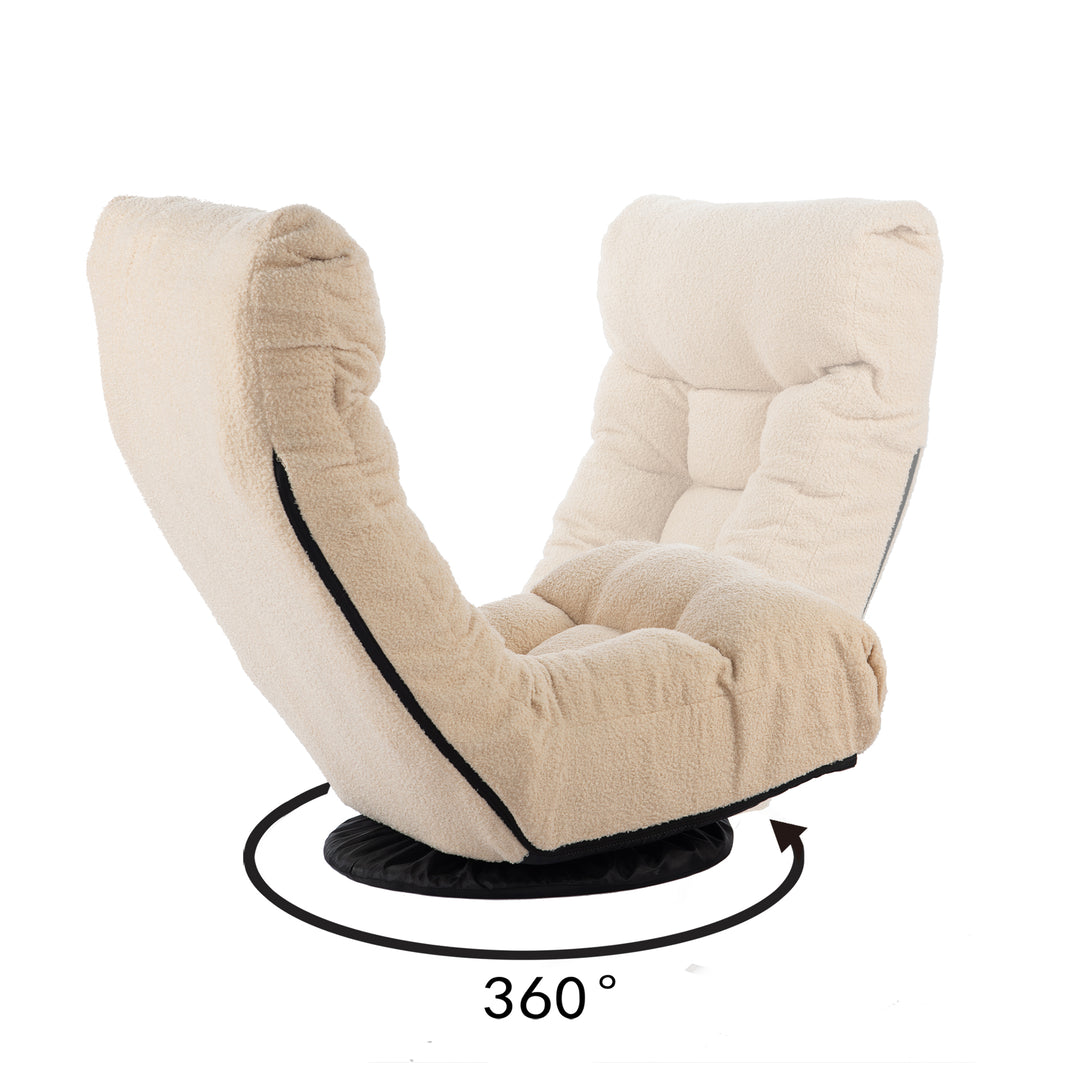 3 Adjustable Head Segments Single Sofa Reclining Leisure Accent Chair- White_25