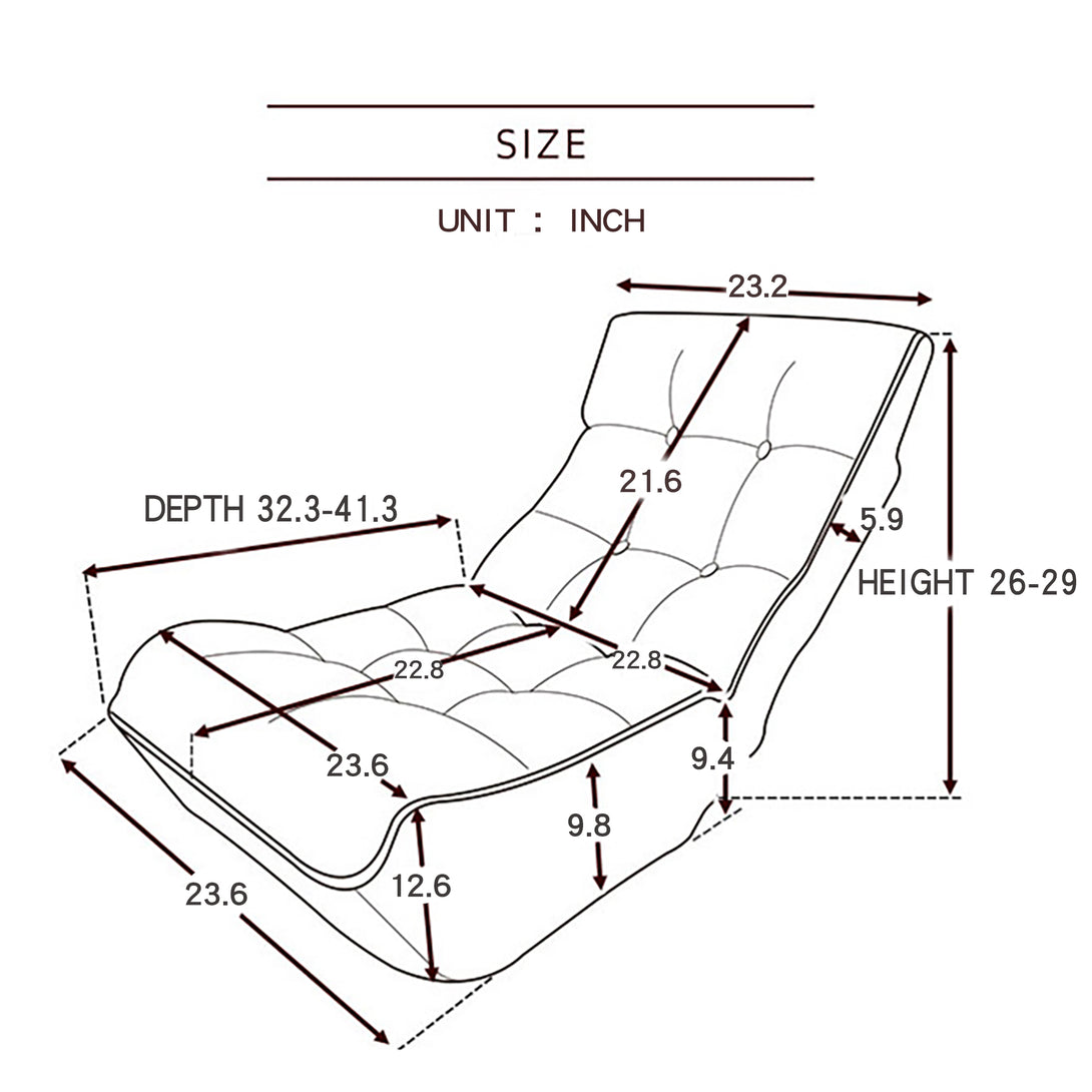 3 Angle Reclining Rotating Sofa Chair Japanese Style Lazy Balcony Chair- Cement Gray_9