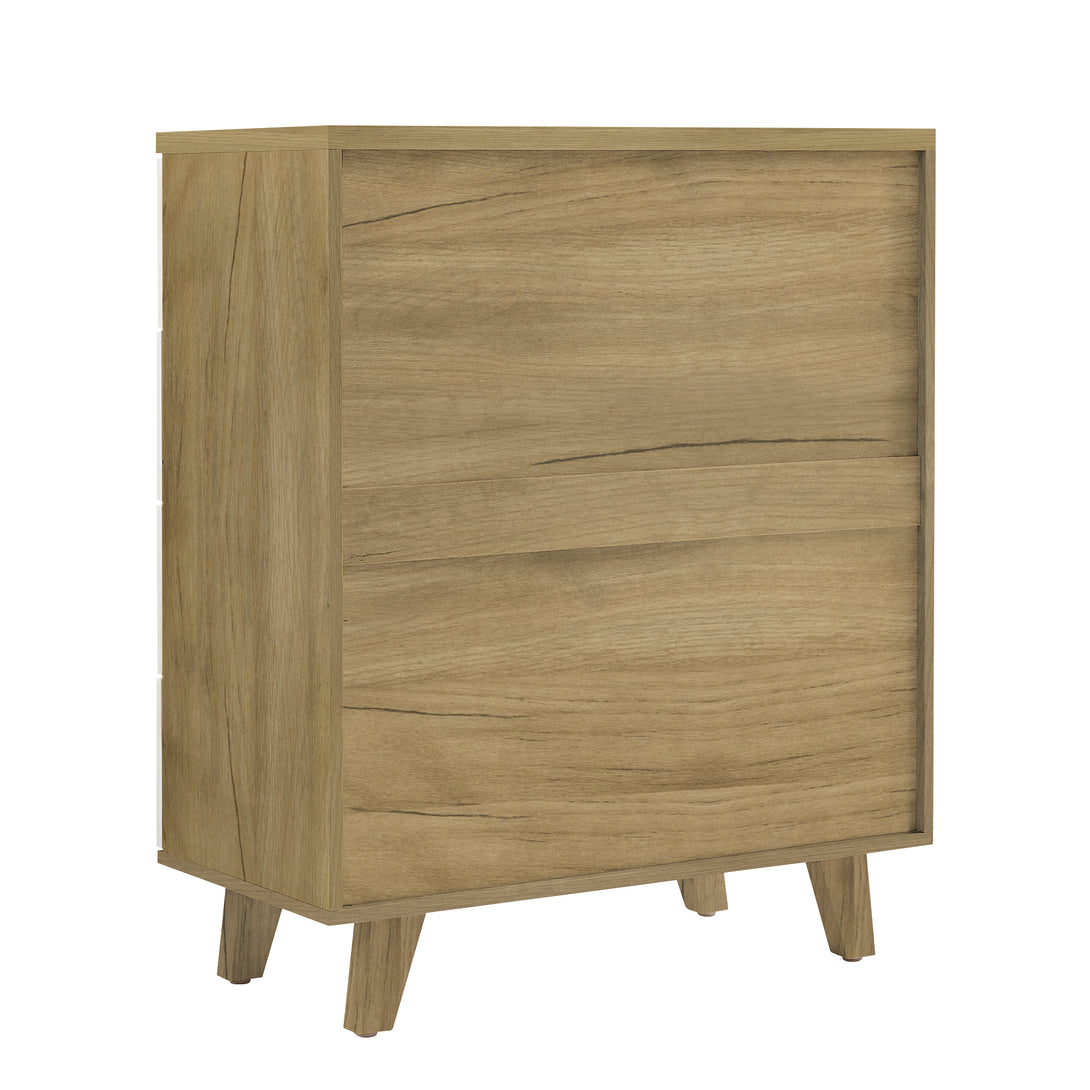 Modern Design Solid Wood Dresser with 6 Drawers for Bedroom and Living Room-White Oak_13