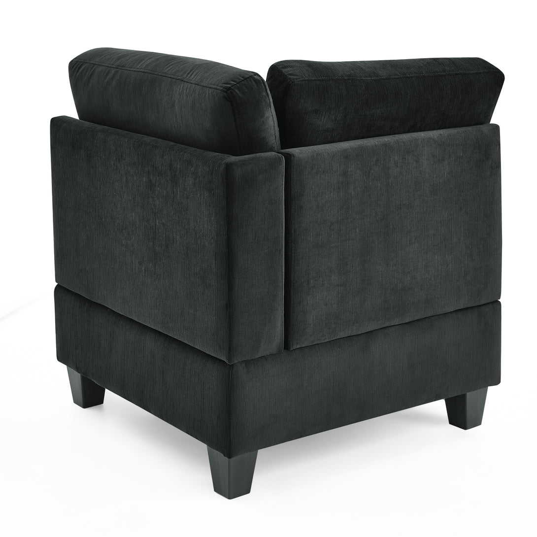 Corner Sofa for L-Shape Modular Sectional Sofa Couch Reversible Combination- Black_4