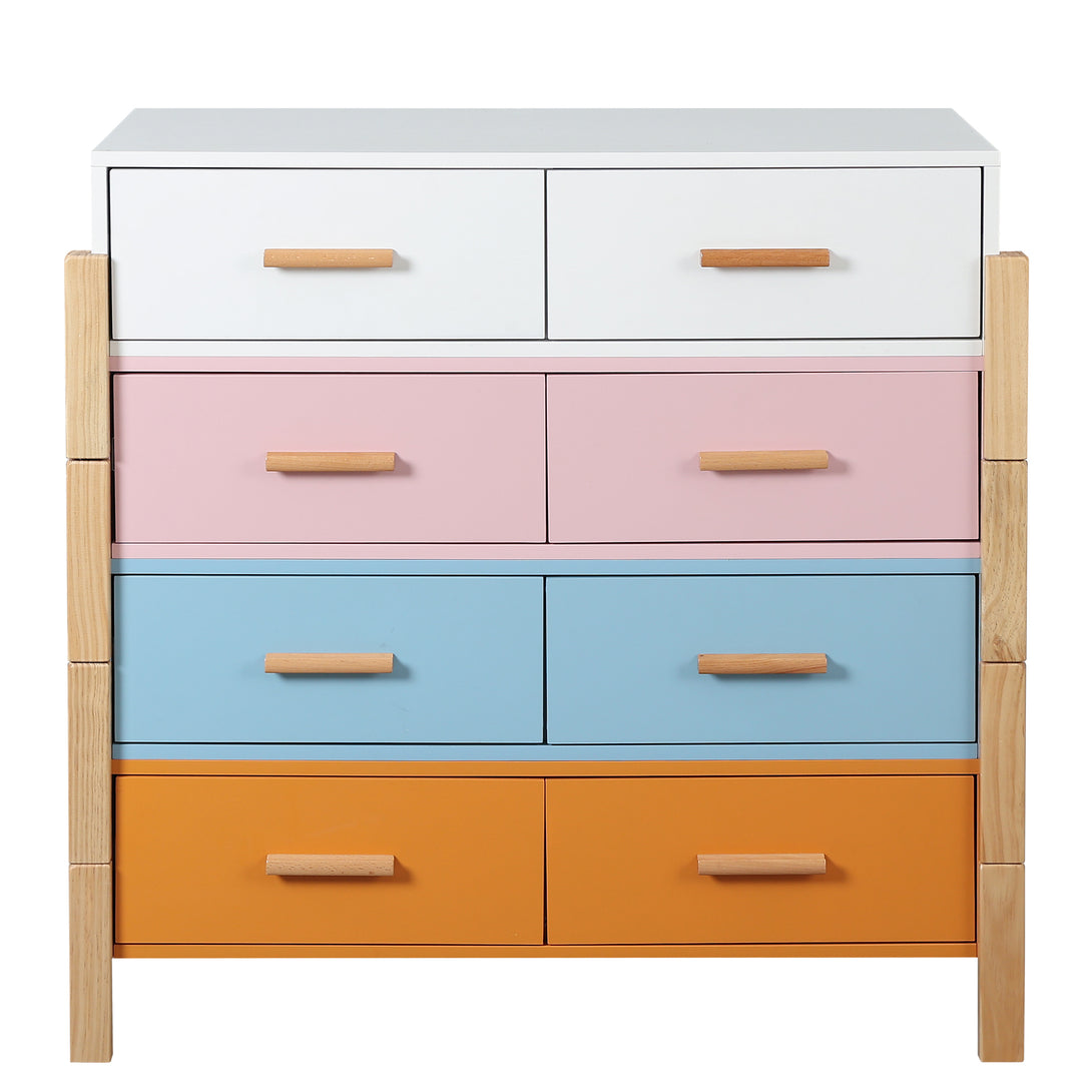 Solid Wood Colorful Free Combination Storage Cabinet Dresser Drawers_9