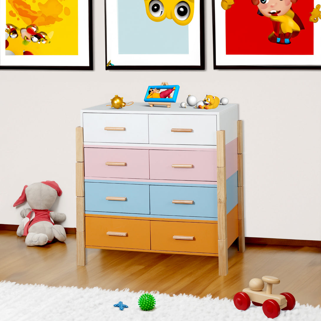 Solid Wood Colorful Free Combination Storage Cabinet Dresser Drawers_5