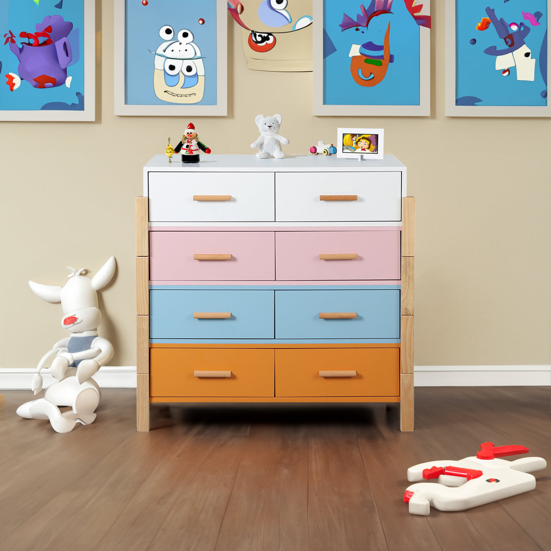 Solid Wood Colorful Free Combination Storage Cabinet Dresser Drawers_3