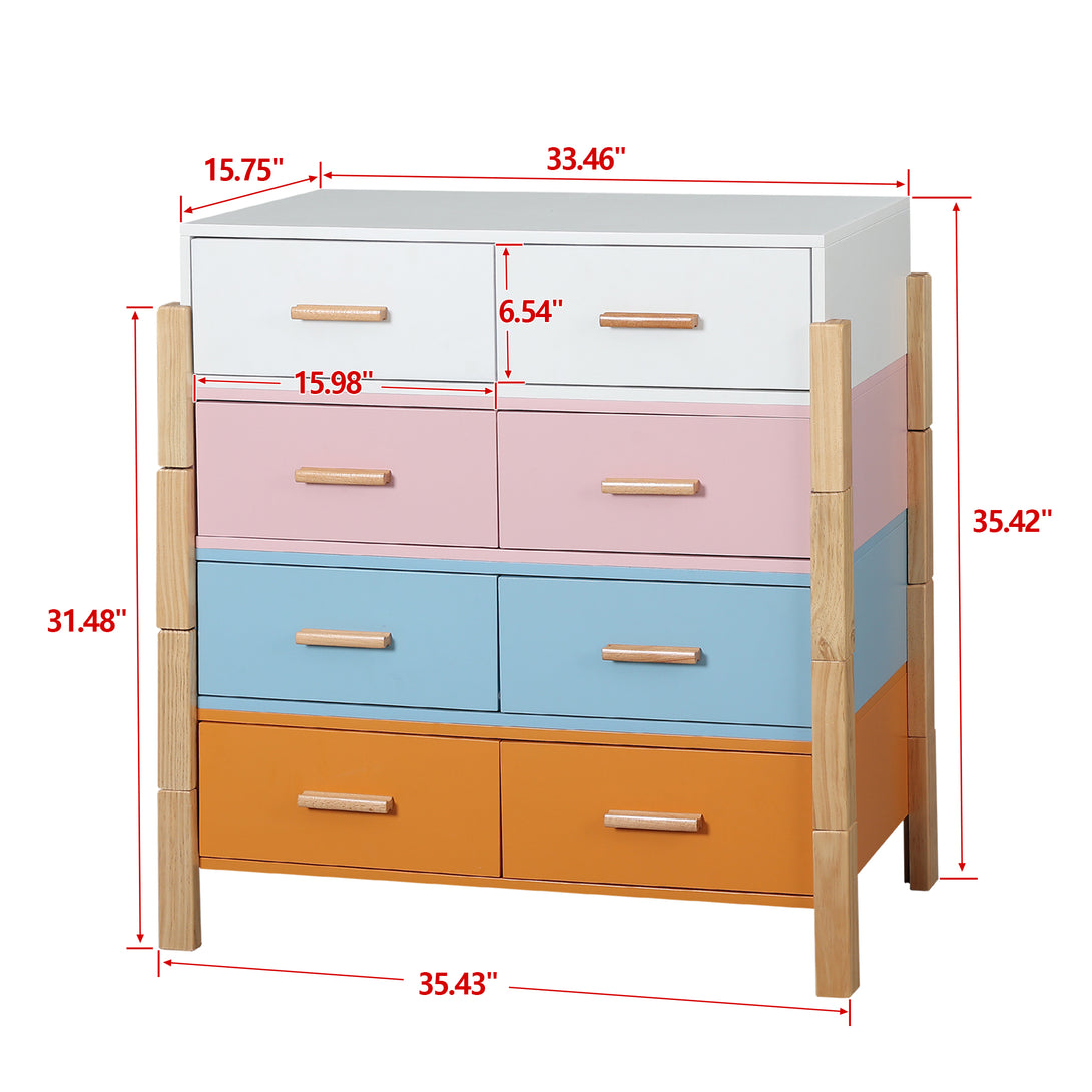 Solid Wood Colorful Free Combination Storage Cabinet Dresser Drawers_6