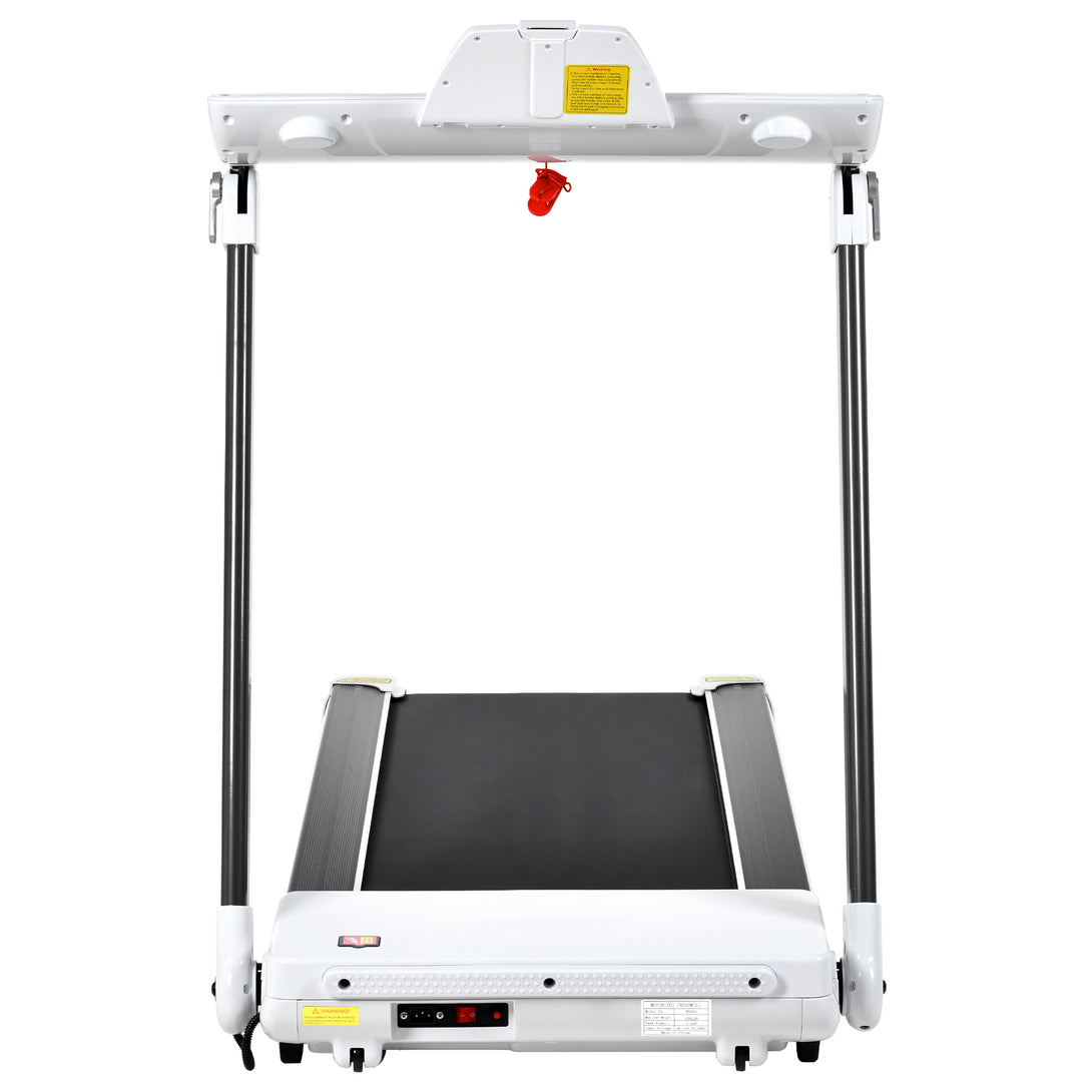 Folding Electric Treadmill and Wireless Audio Player Exercise Machine- White_25