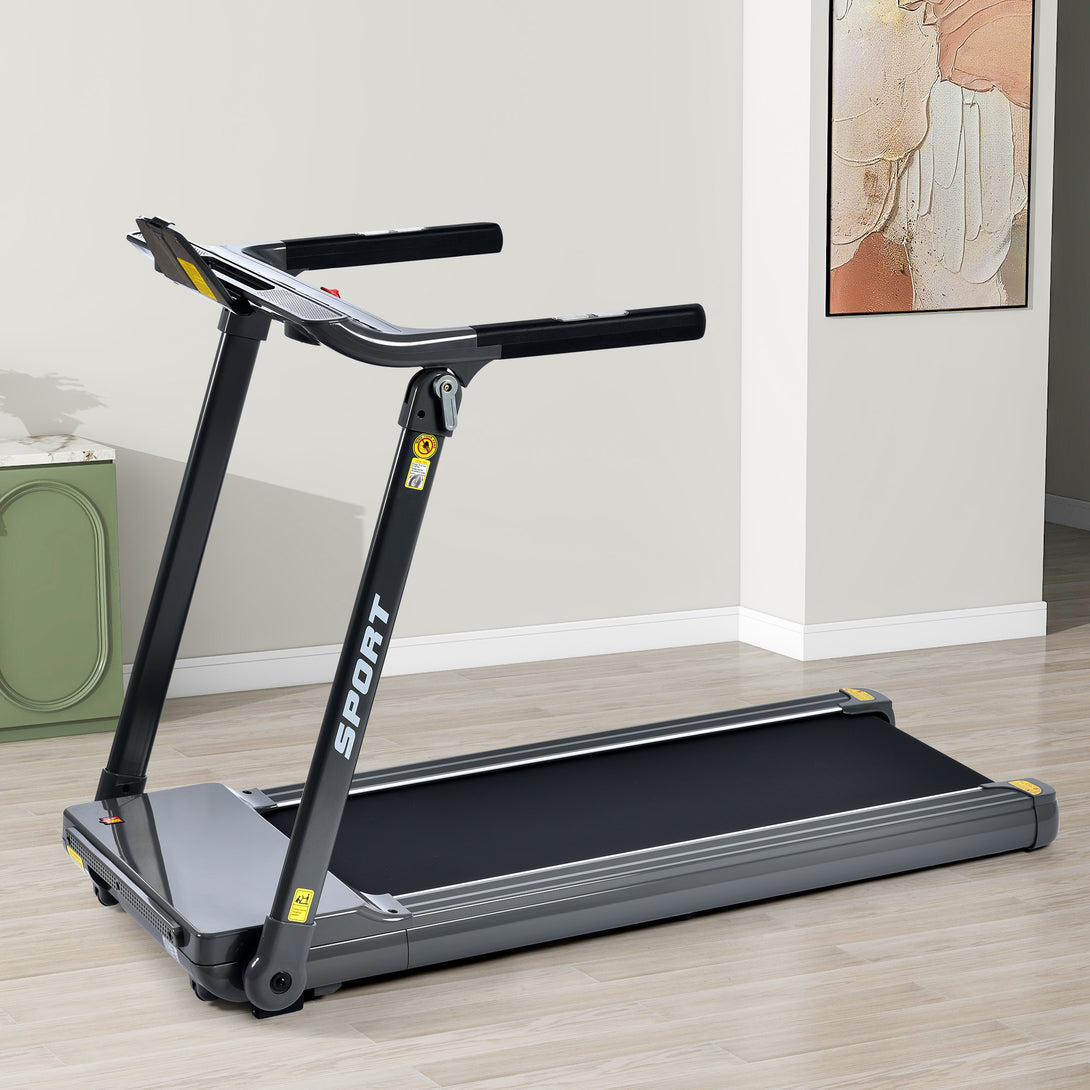 Folding Electric Treadmill and Wireless Audio Player Exercise Machine- Black_0