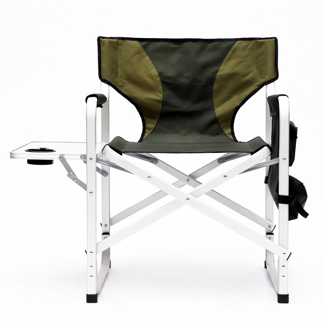 2pcs Padded Folding Outdoor Chair with Pockets Oversized Directors Chair- Green_3