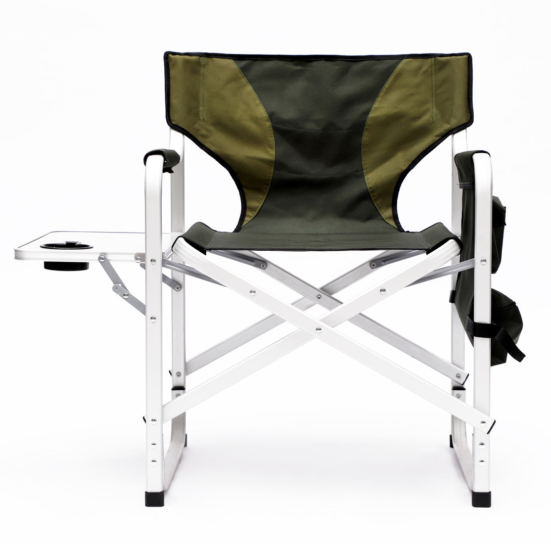 Set of 3 Outdoor Roll up Table and Folding Chair Set Portable Camping Set- Black+Green_6