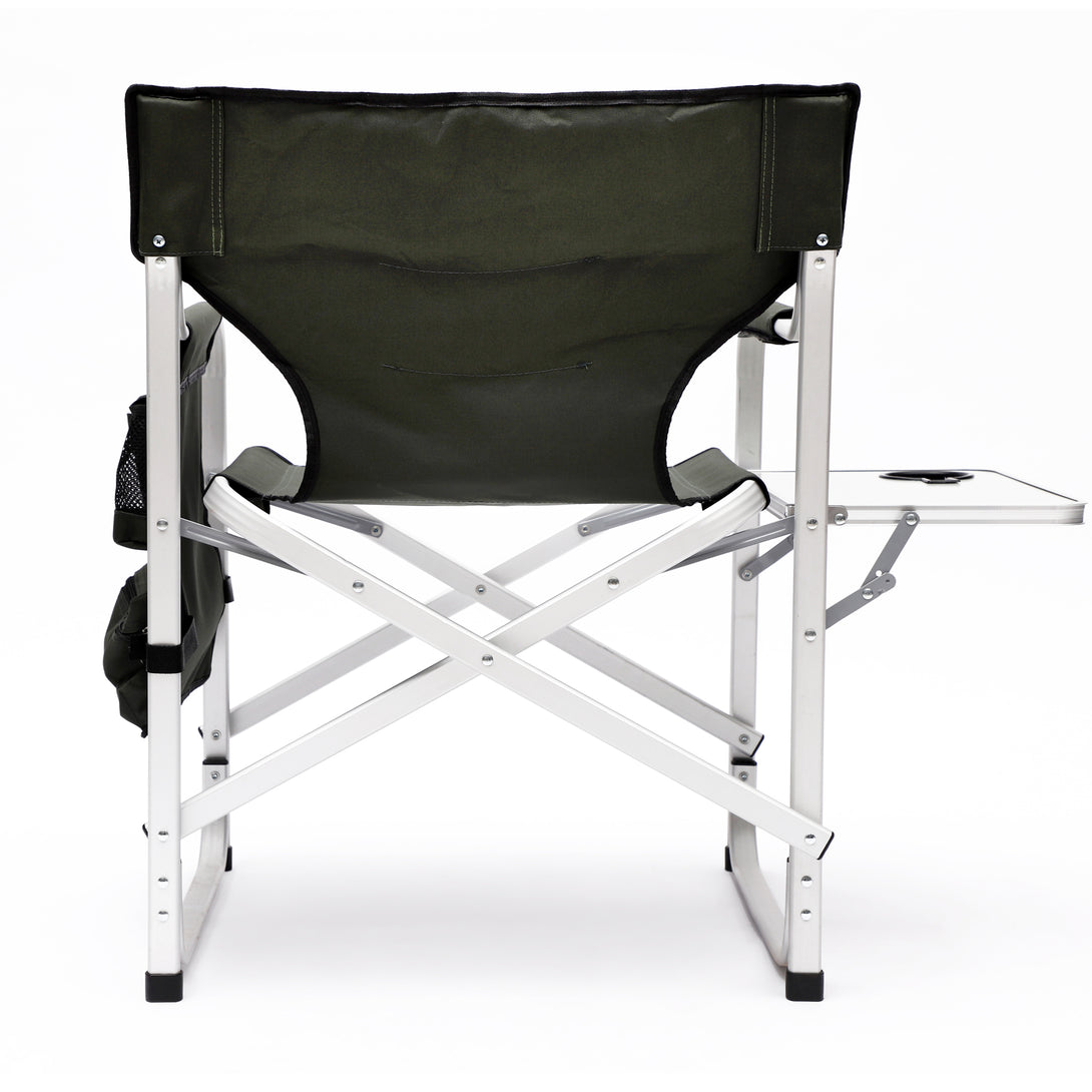 Set of 3 Outdoor Roll up Table and Folding Chair Set Portable Camping Set- Black+Green_7