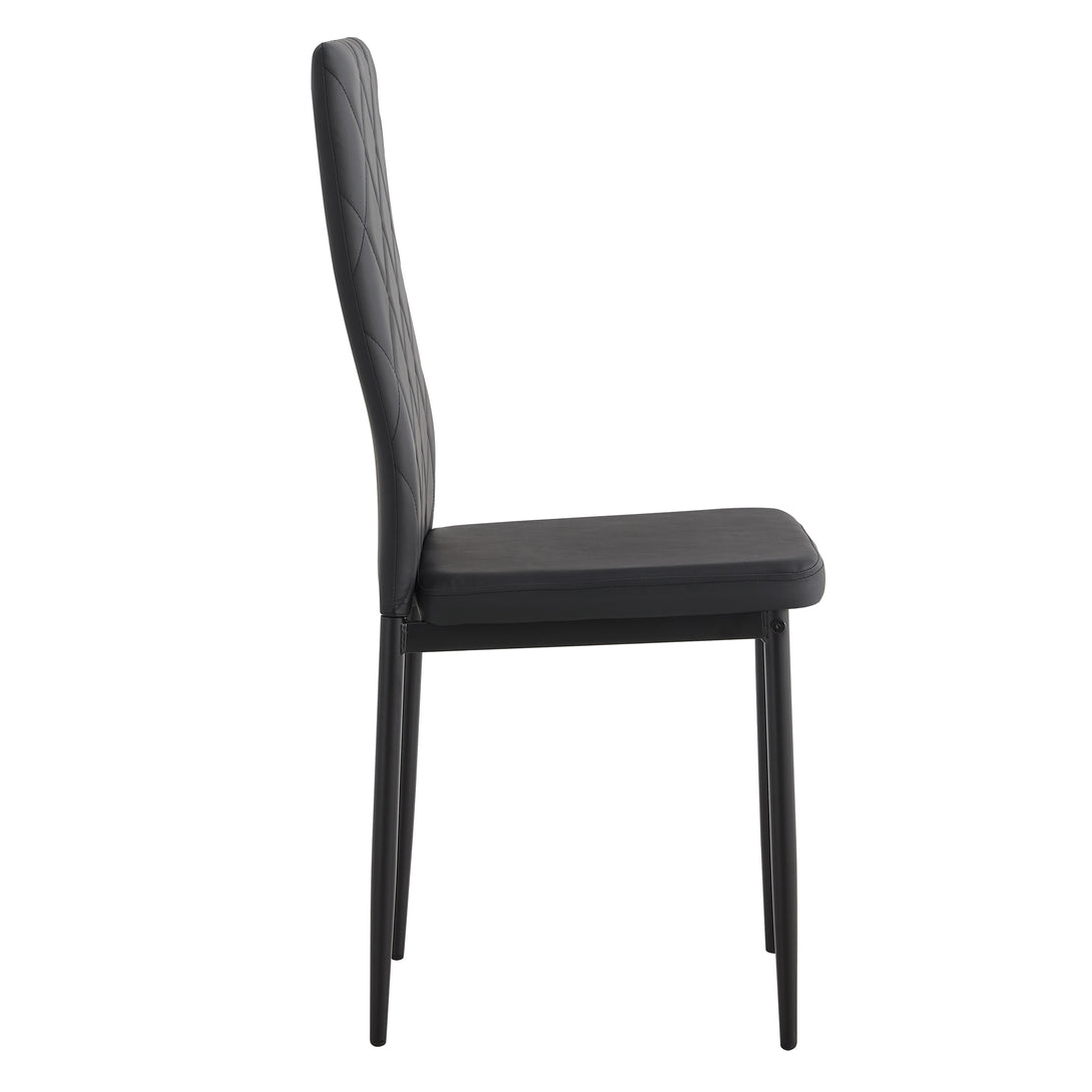 4 pcs Black Simple Modern Kitchen Dining Chairs with High Density Sponge and Metal Legs_5