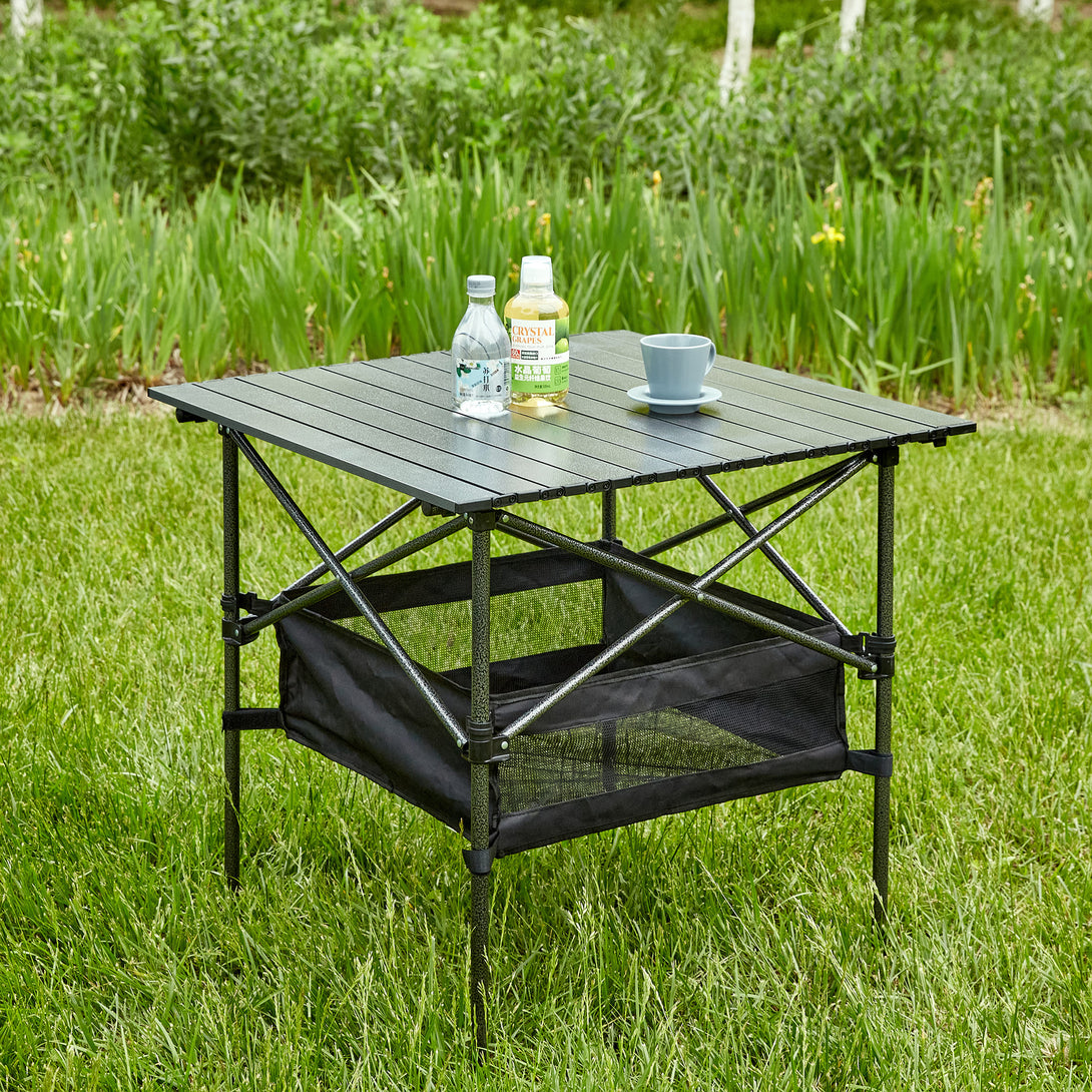 Aluminum Folding Outdoor Camping Roll-Up Square Table with Carrying Bag_1