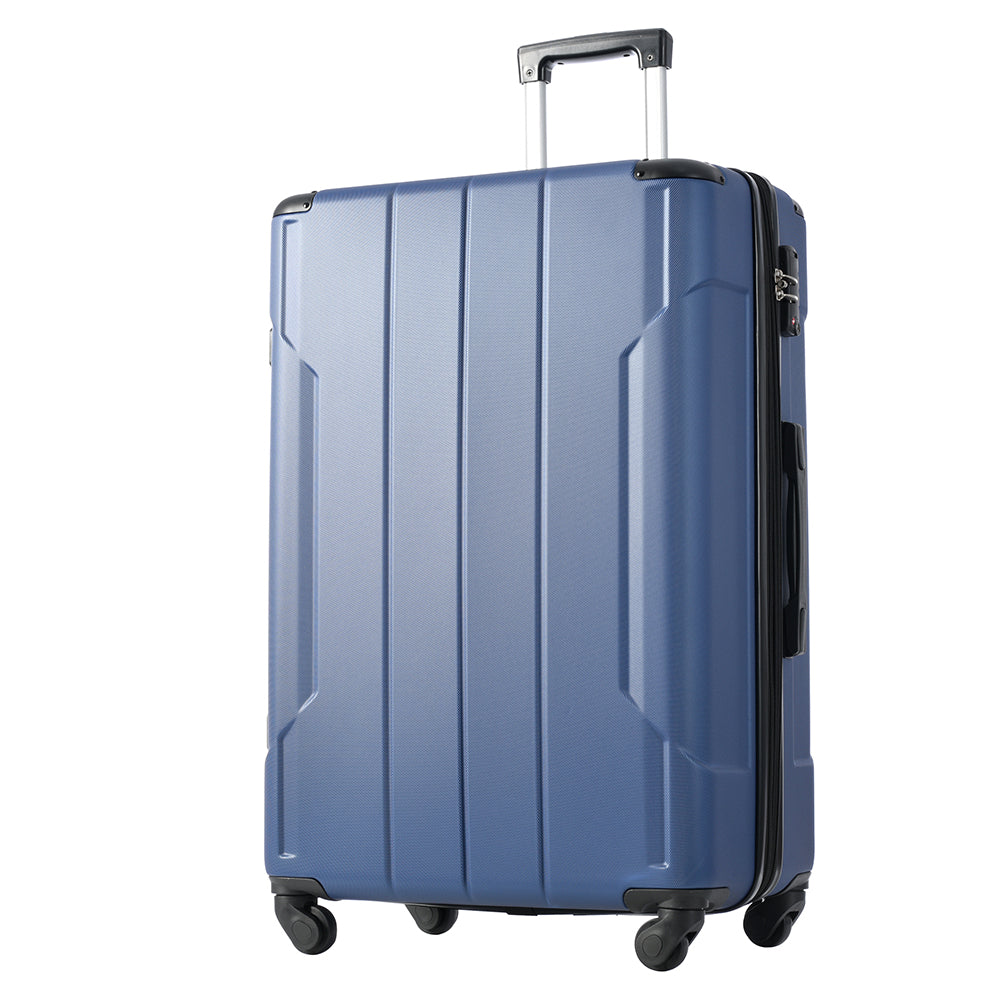 Set of 3 Piece Expandable Lightweight Spinner Suitcase with Corner Guards - Blue_2