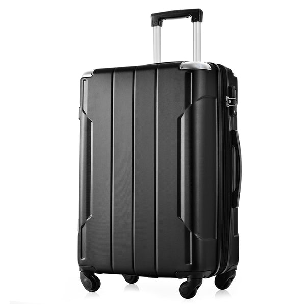 24In Expandable Lightweight Spinner Suitcase with Corner Guards - Silver Corner Protectors_0