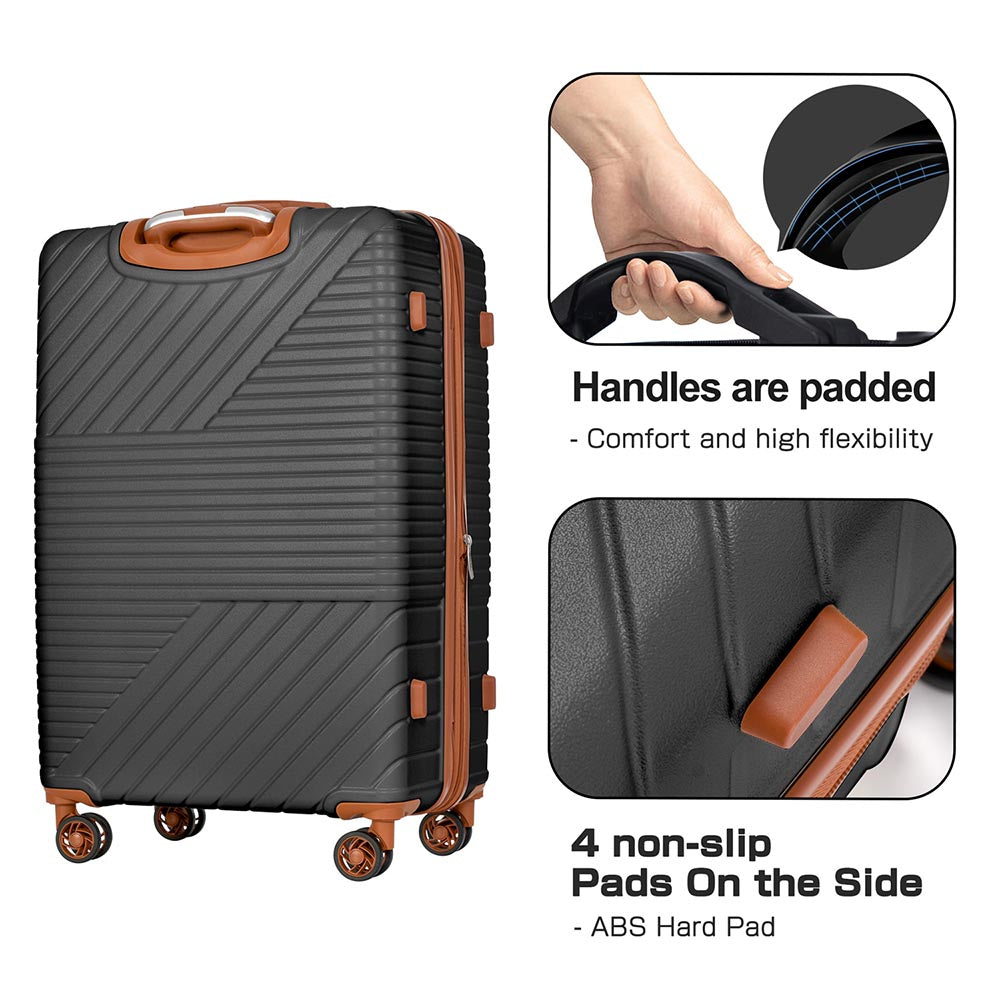 3-Piece Lightweight Hard-shell Luggage Set with Double Spinner Wheels and TSA Lock_8