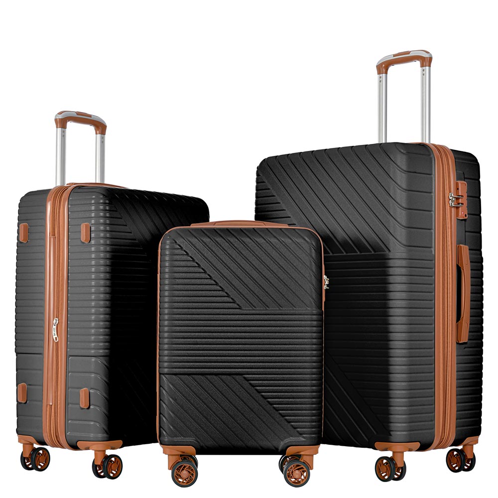 3-Piece Lightweight Hard-shell Luggage Set with Double Spinner Wheels and TSA Lock_1