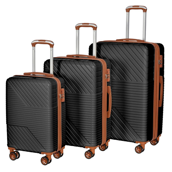 3-Piece Lightweight Hard-shell Luggage Set with Double Spinner Wheels and TSA Lock_0