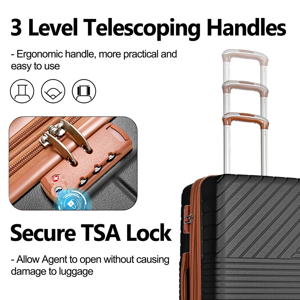 3-Piece Lightweight Hard-shell Luggage Set with Double Spinner Wheels and TSA Lock_11