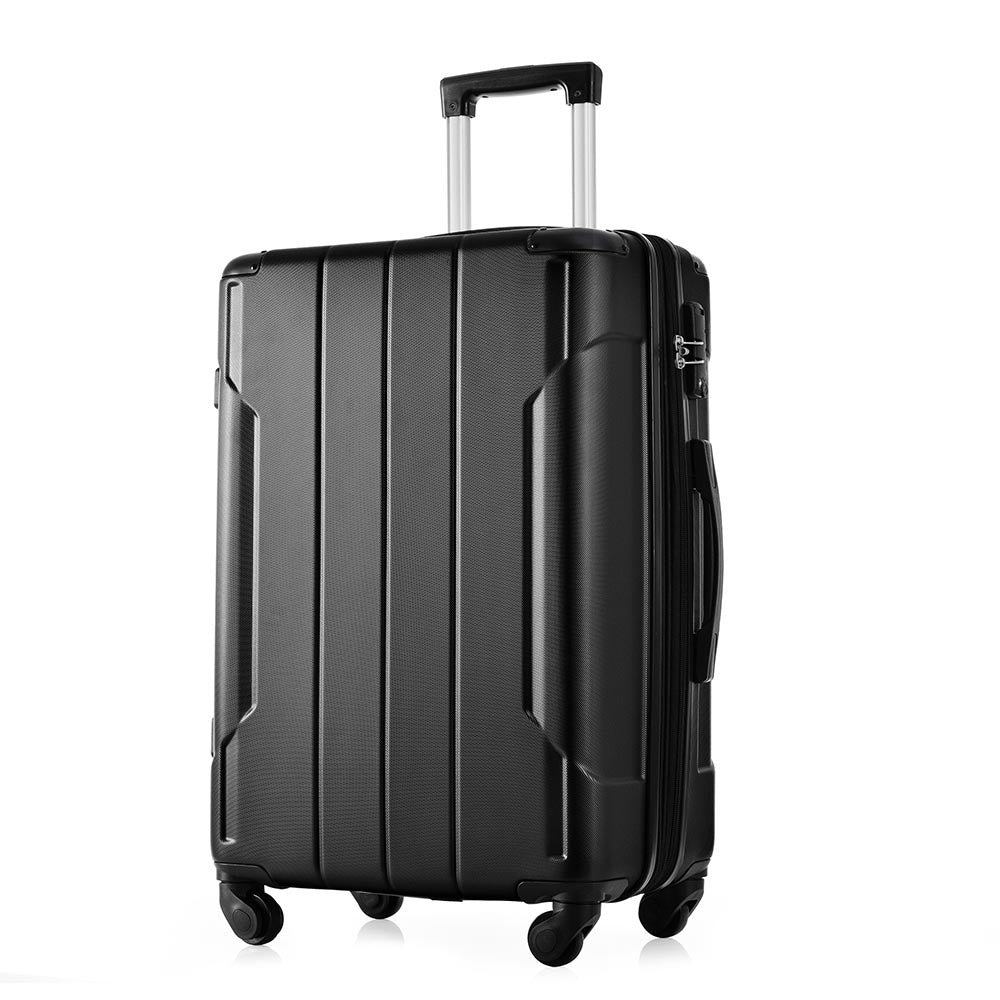 28In Expandable Lightweight Spinner Suitcase with Corner Guards - Black_0