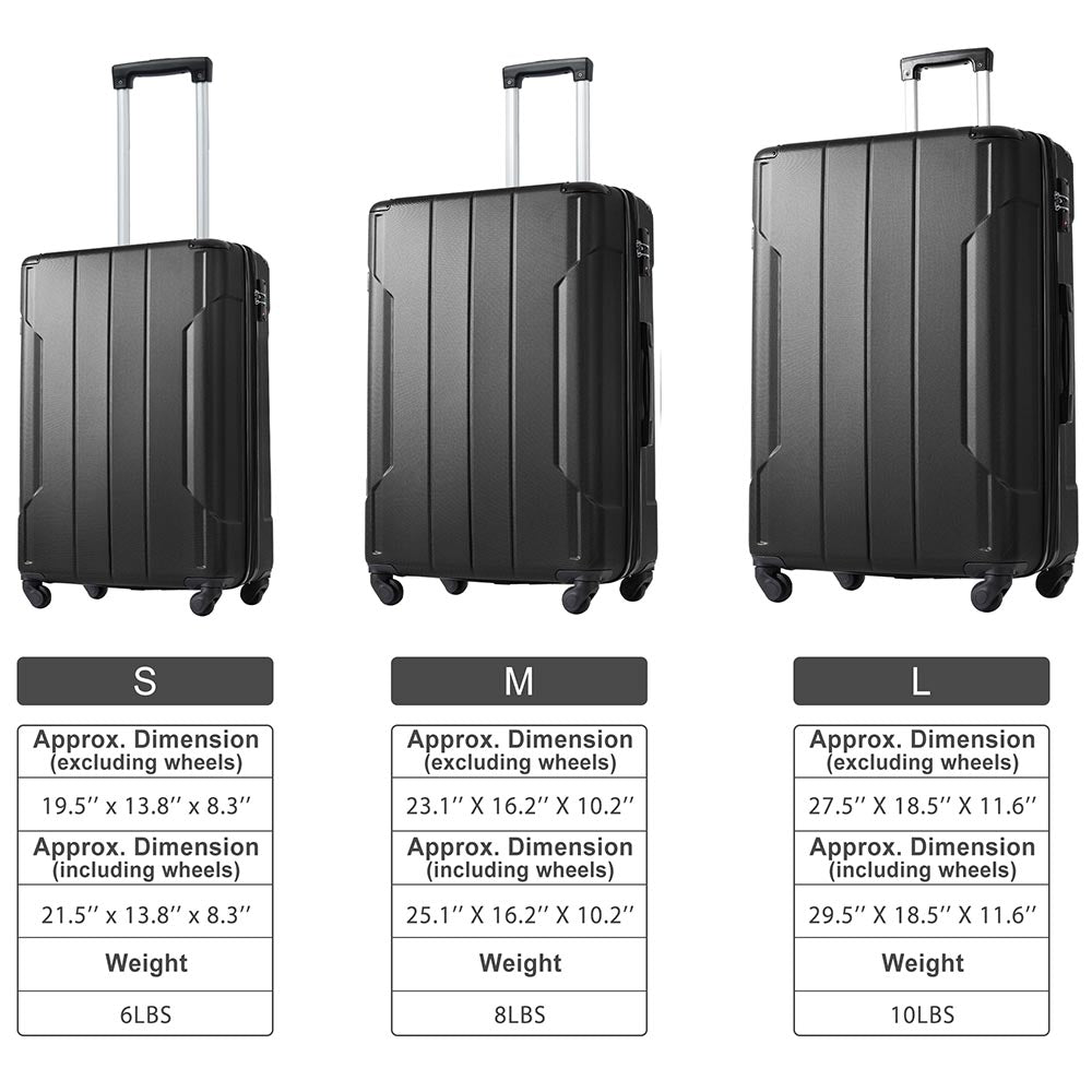 28In Expandable Lightweight Spinner Suitcase with Corner Guards - Black_10