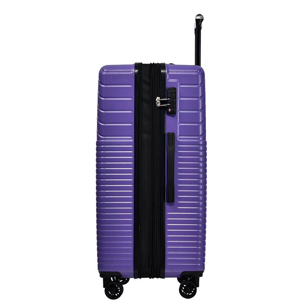 3-Piece Lightweight Hard-shell Luggage Set with Double Spinner Wheels and TSA Lock - Purple_5