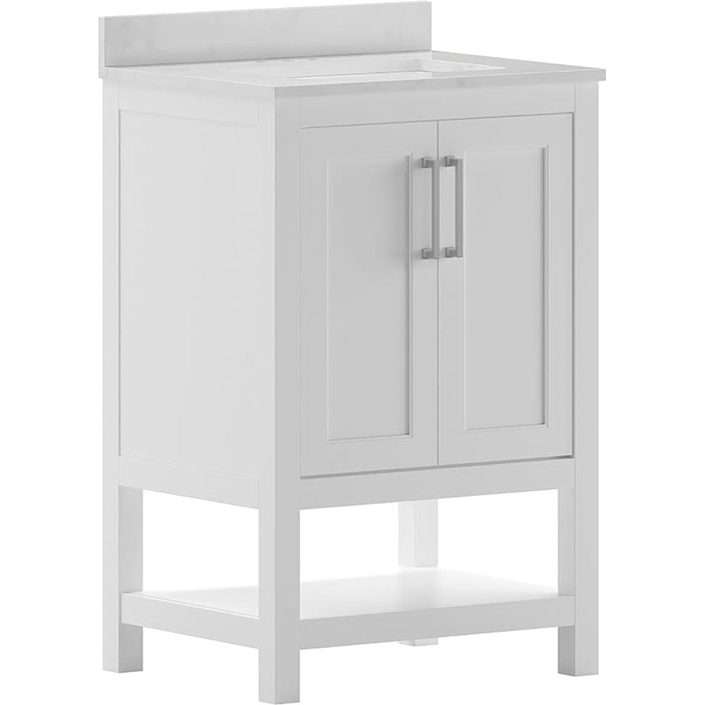 Bathroom Vanity with Sink, Multi-functional Cabinet - White_1