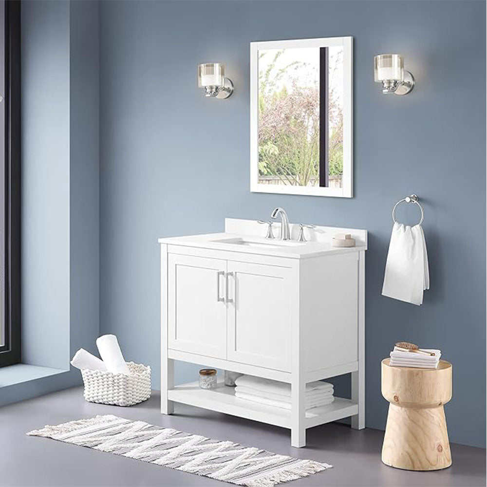 Bathroom Vanity with Sink, Multi-functional Cabinet - White_3