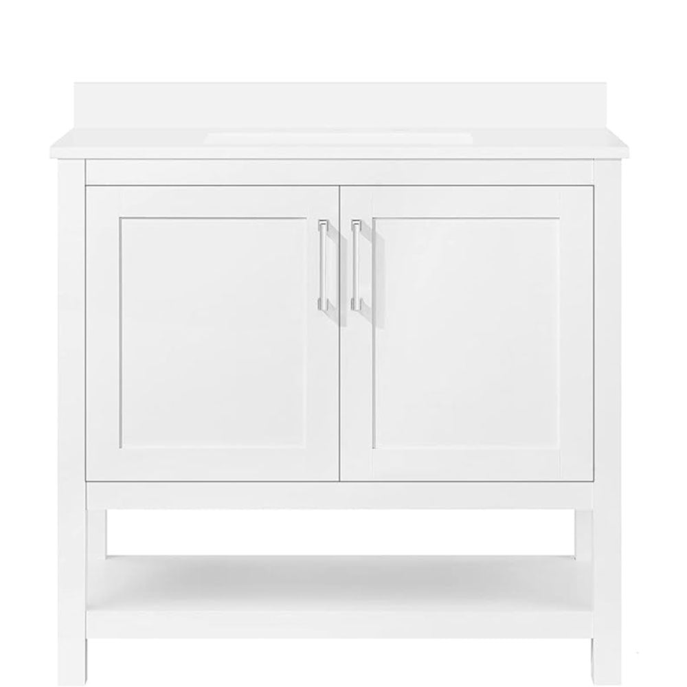 Bathroom Vanity with Sink, Multi-functional Cabinet - White_0