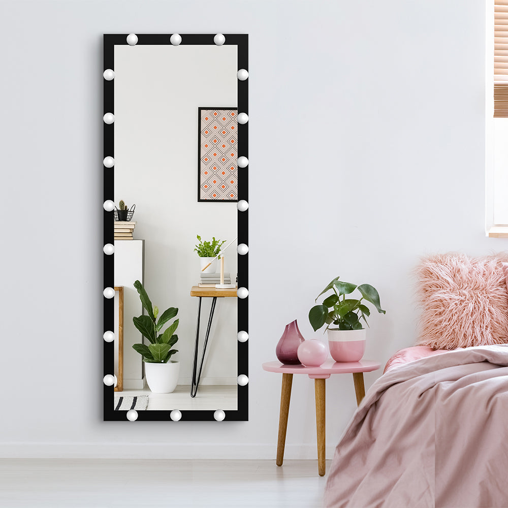 63x24 Inch Hollywood Full-Length Lighted Mirror, 3 Color Modes, Touch Control,  - Black_2