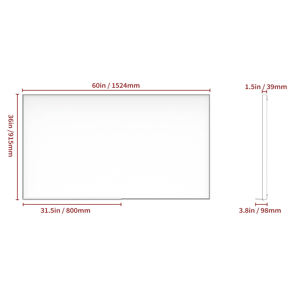 60x36 Inch Oversized Rectangle Mirror, Vertical/Horizontal Mount - Black Frame_11