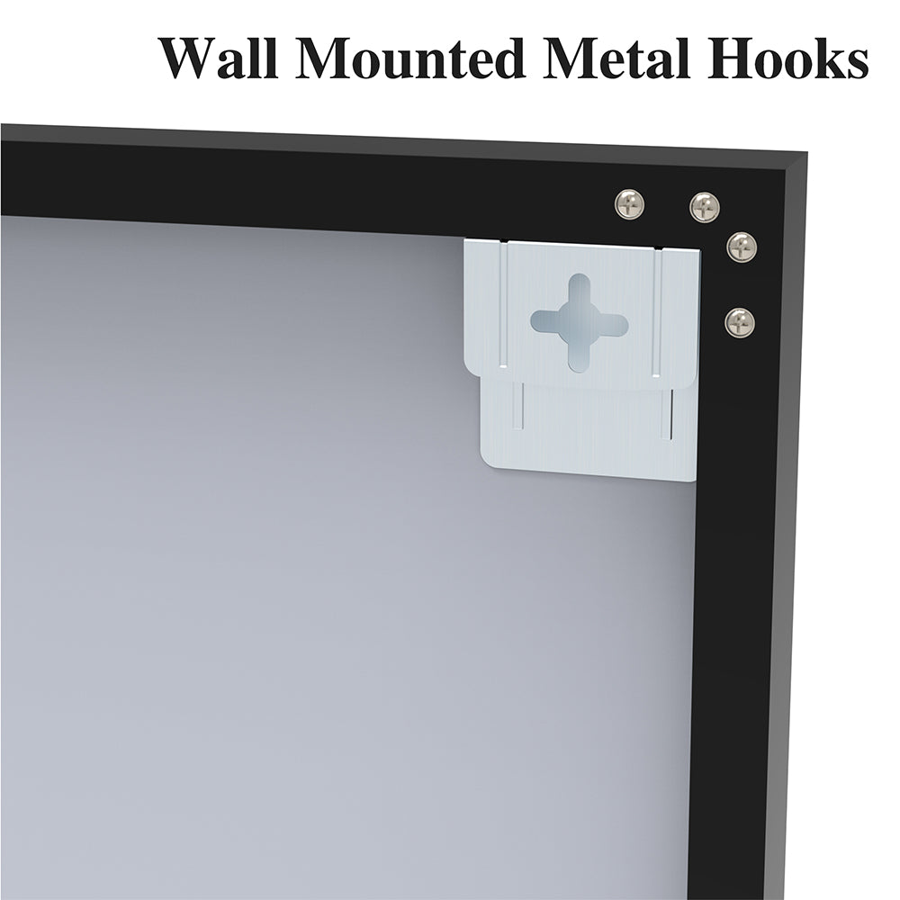 60x36 Inch Oversized Rectangle Mirror, Vertical/Horizontal Mount - Black Frame_5