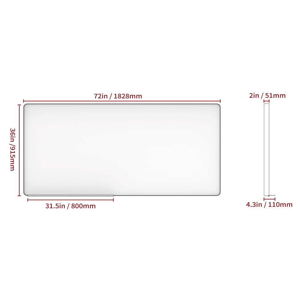 72x36 Inch Oversized Mirror with Mobile Tray-Silver Frame_10