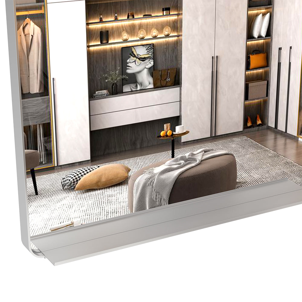 72x32 Inch Oversized Mirror with Removable Tray- Silver Frame_9