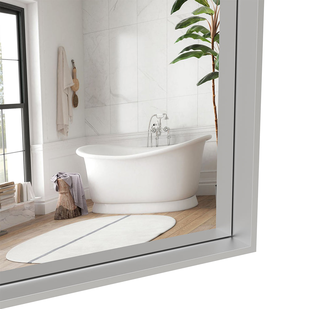 36x60 Inch Silver-Framed Modern Oversized Mirror for Bathroom_8