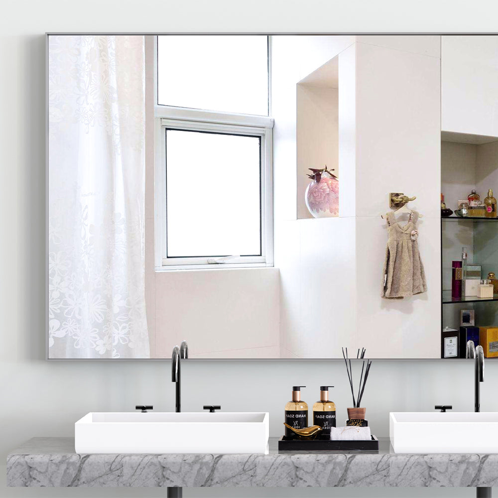 36x60 Inch Silver-Framed Modern Oversized Mirror for Bathroom_3