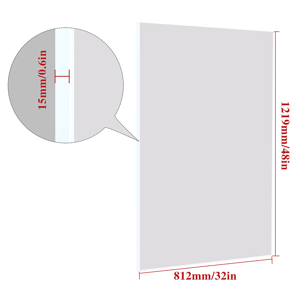 48x32 Inch Modern Oversized Rectangle Mirror - White Frame_9