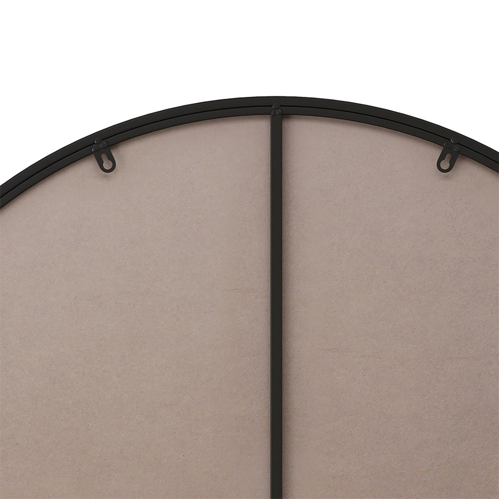 28 Inch Round Metal Frame Wall Mirror - Black_4