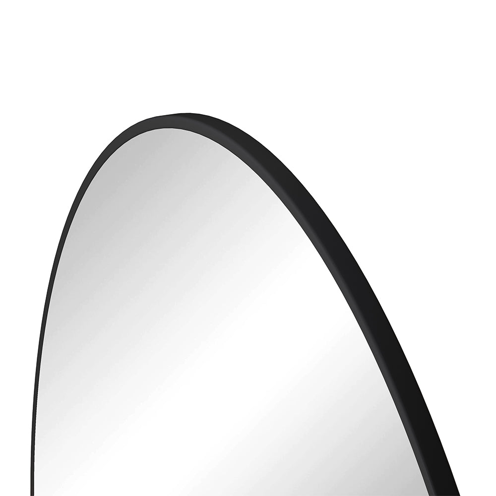 28 Inch Round Metal Frame Wall Mirror - Black_2