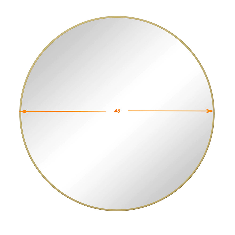 48-Inch Oversized Round Metal Framed Mirror - Gold_6