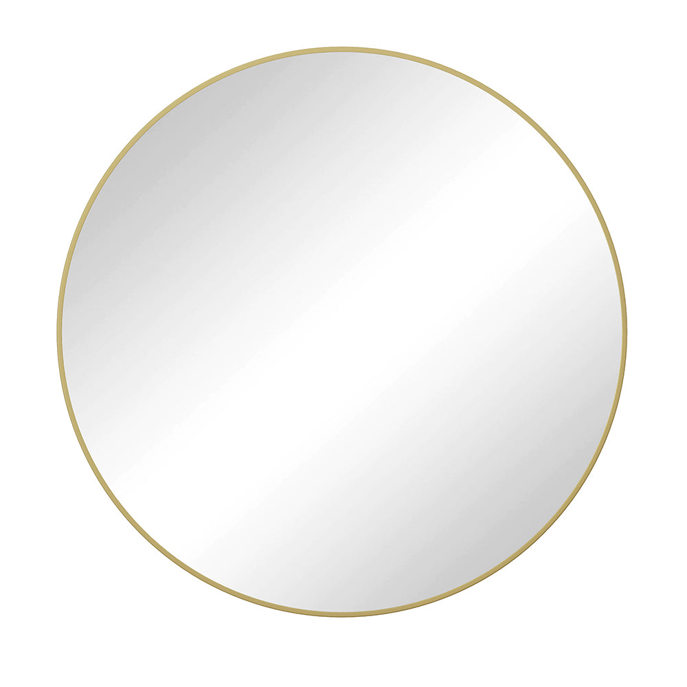 39-Inch Round Metal Framed Mirror - Gold_0