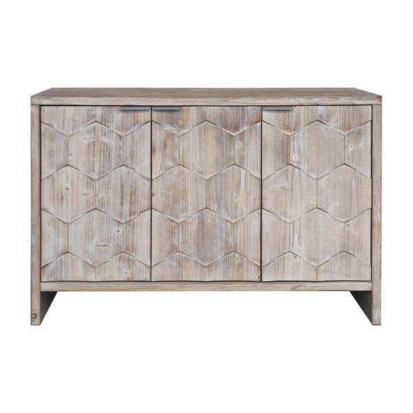 Farmhouse Style 3-Door Wooden Accent Cabinet/Sideboard_0