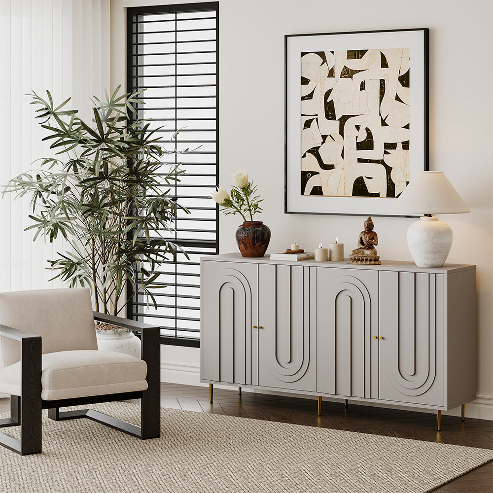 Modern Lacquered Wooden Sideboard - Grey_6