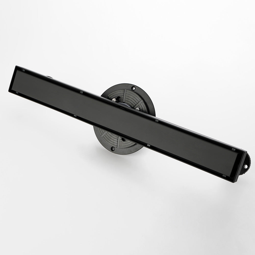 Linear Shower Drainwith Removable Quadrato Pattern Grate- Black_6