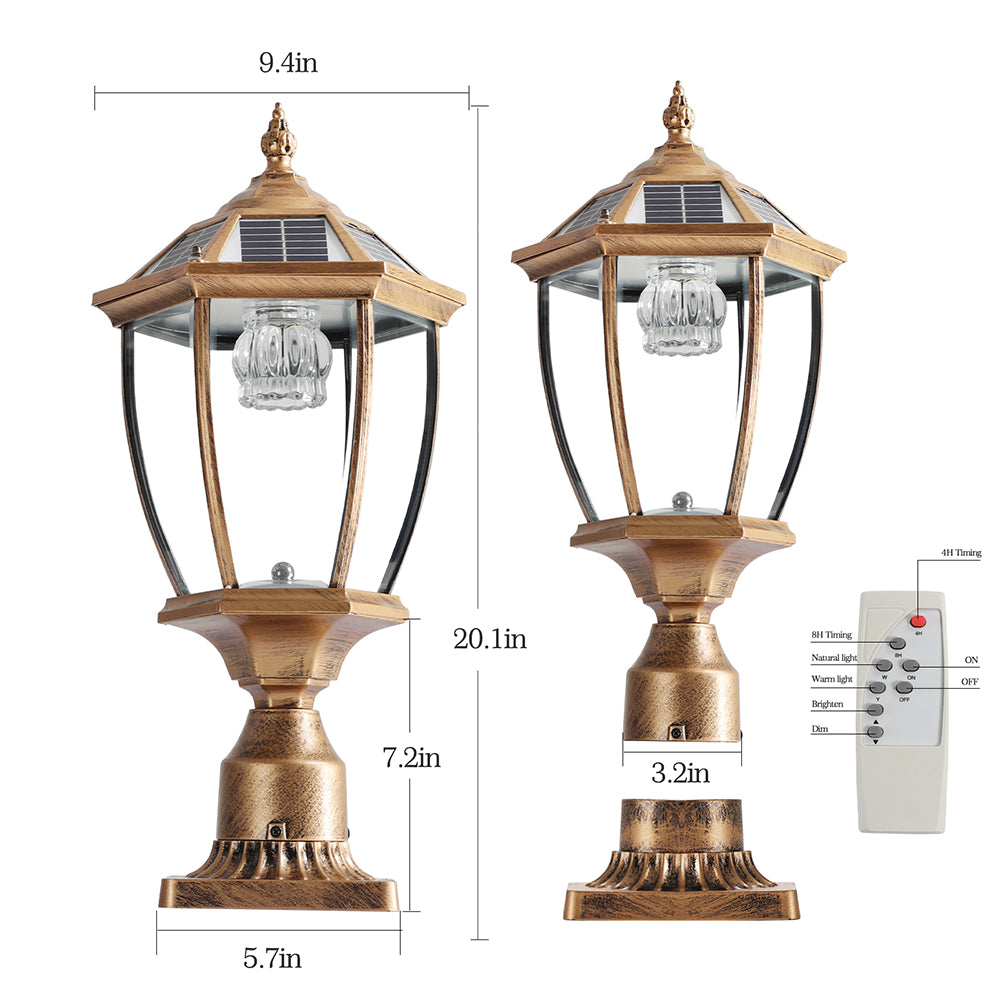 Retro Gold Solar LED Column Headlights - Dimmable_8