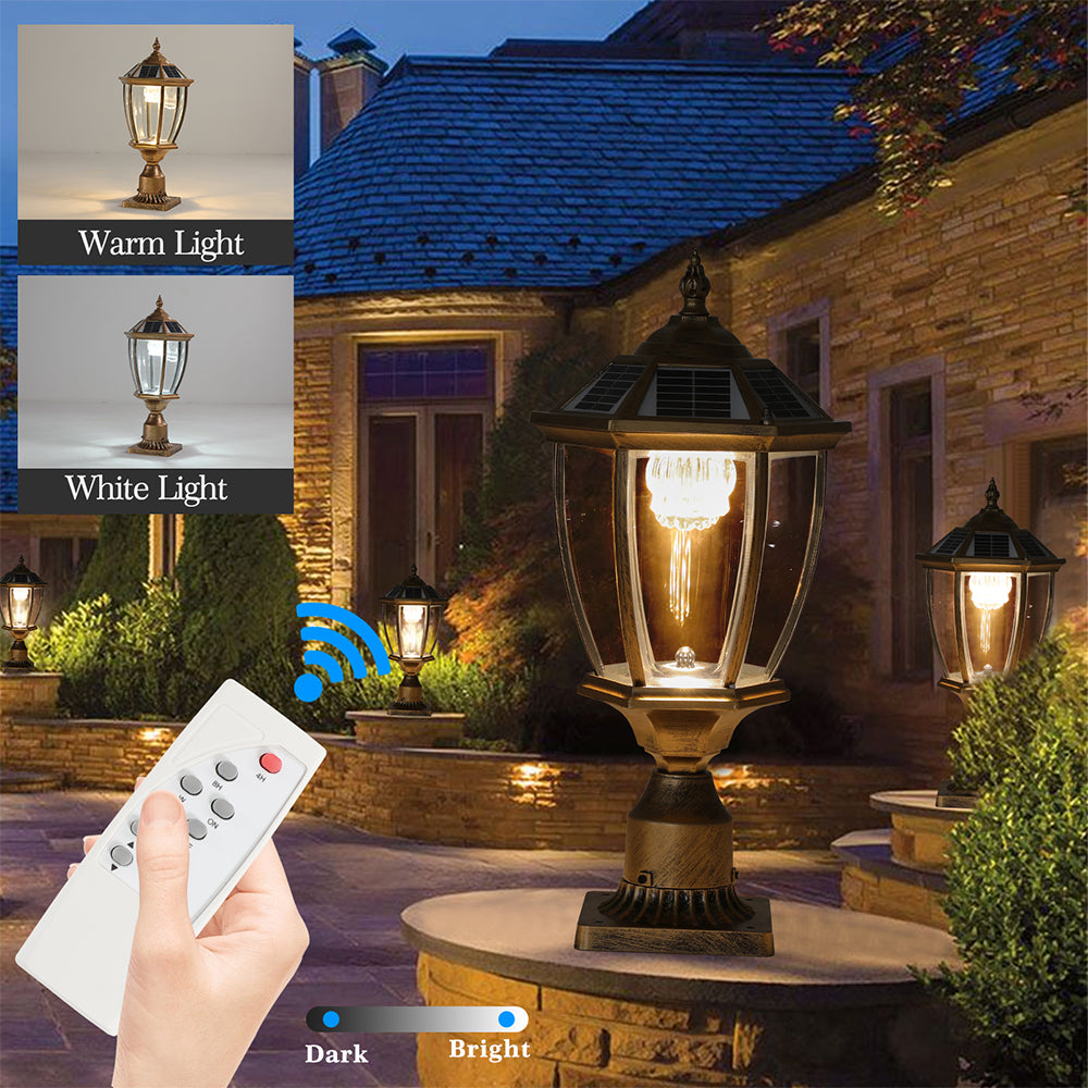 Retro Gold Solar LED Column Headlights - Dimmable_4