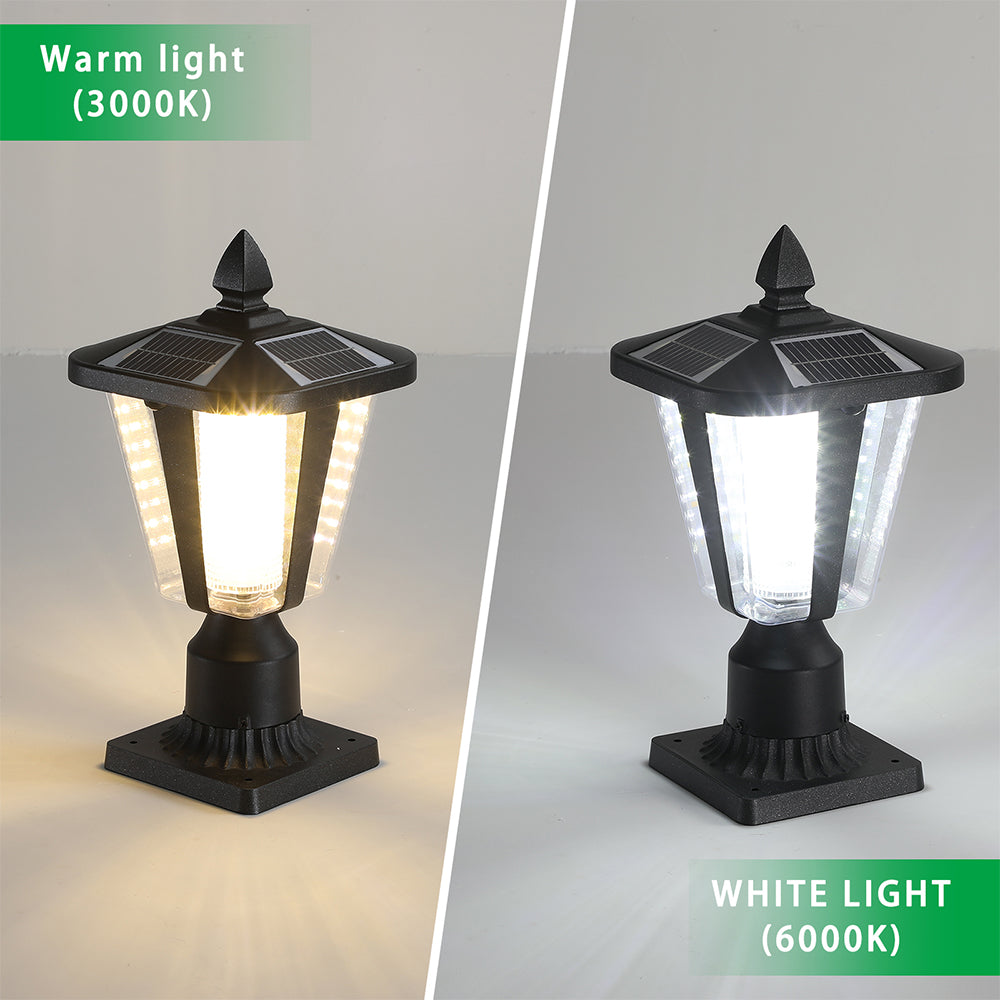 Black Solar LED Column Headlights - Dimmable_6