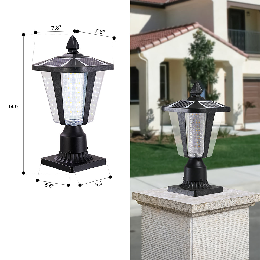 Black Solar LED Column Headlights - Dimmable_8