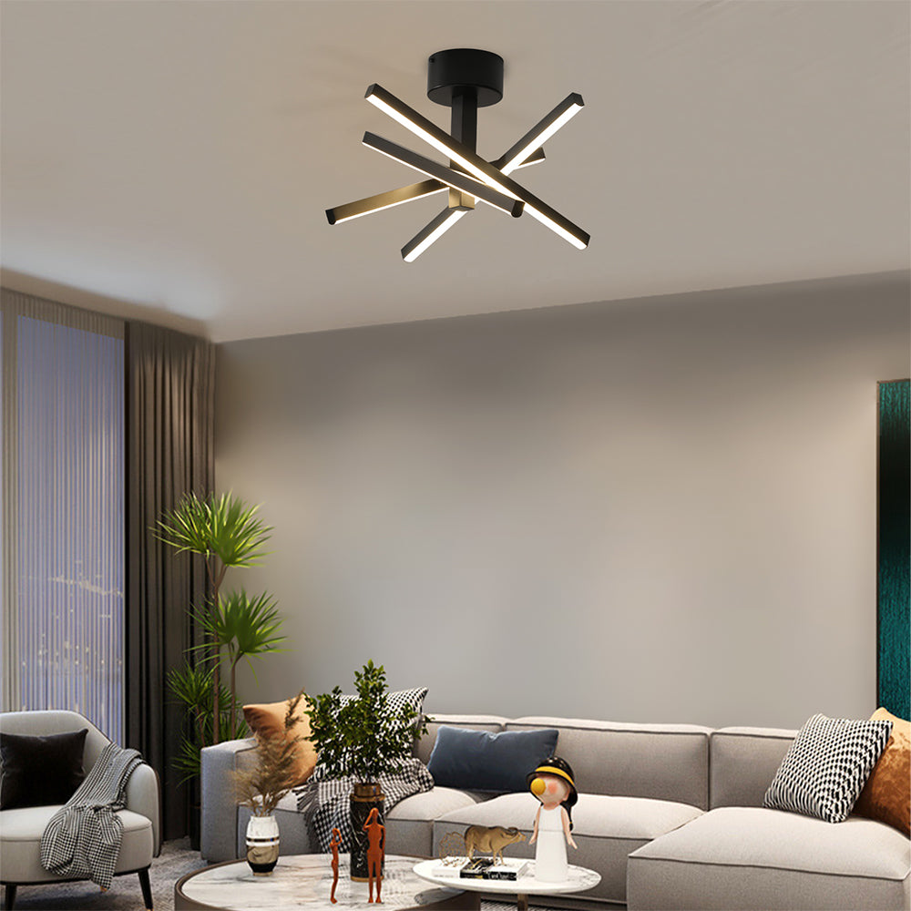 LED Semi-Flush Ceiling Light - Black_2